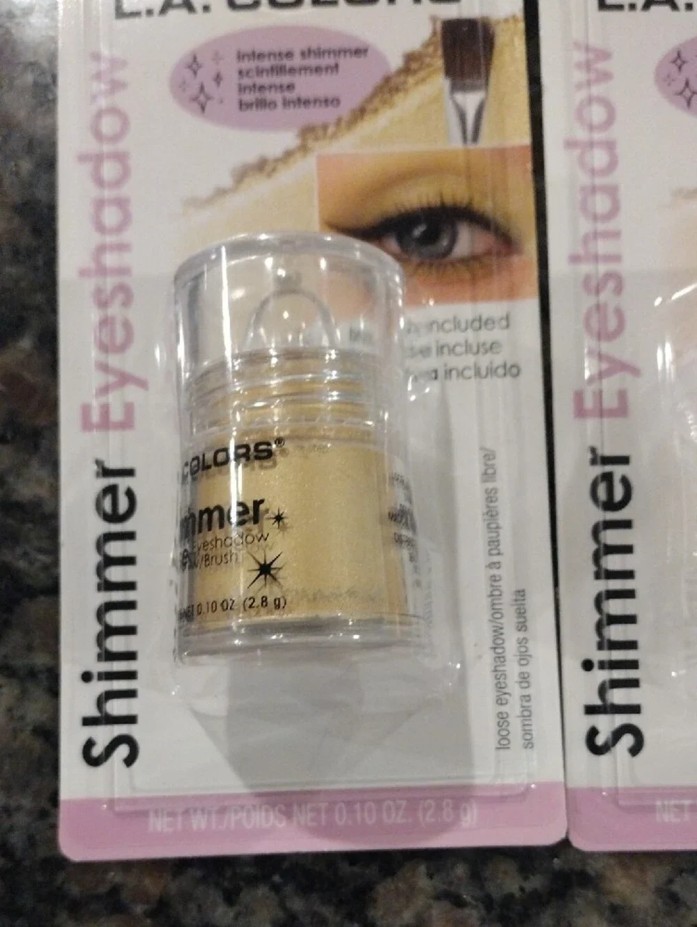 Lot of 2 L.A COLORS Shimmer Loose Eyeshadow both Sunshine Gold 0.10 oz new